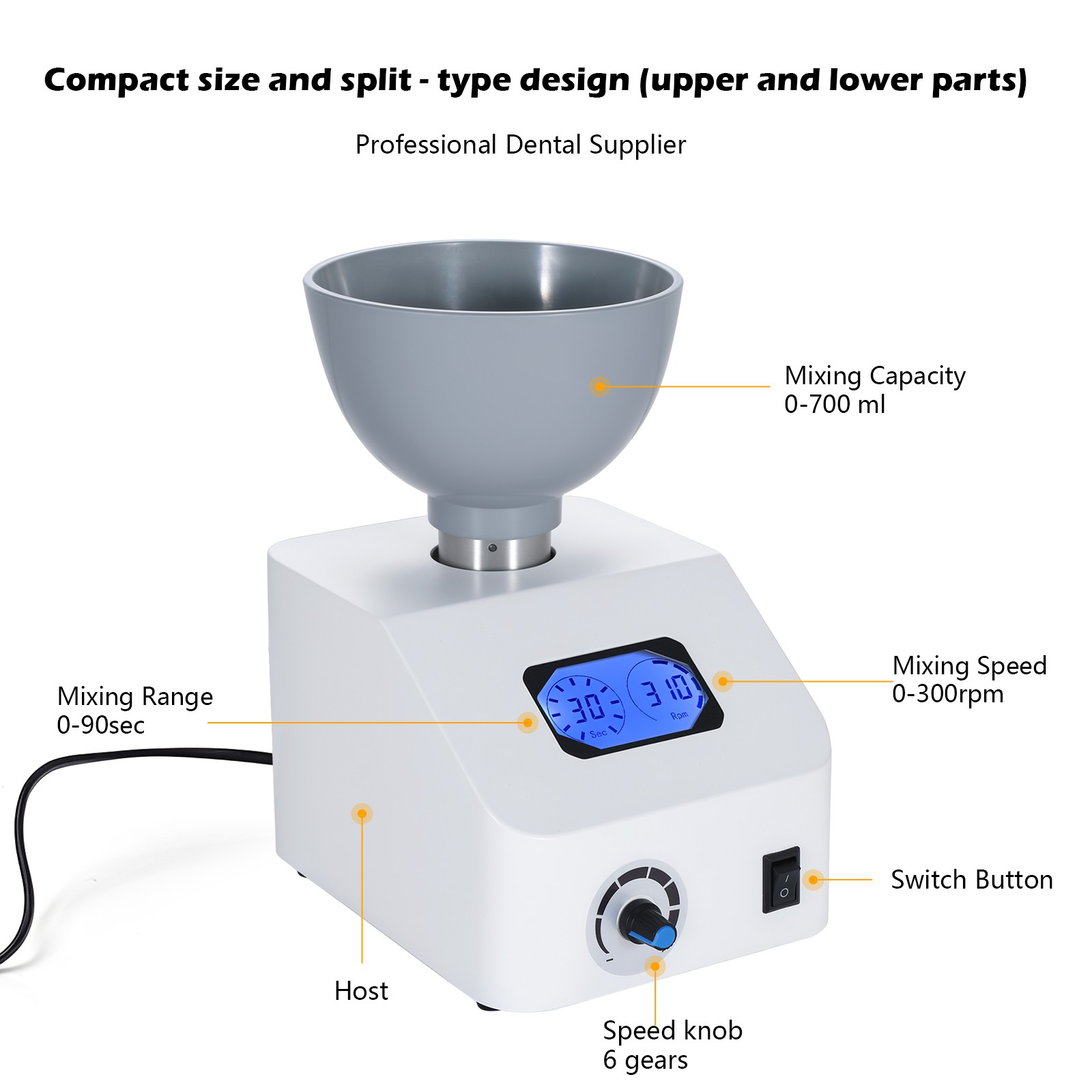 Dental Lab Alginate Mixer Impression Materials Gypsum Mixing Machine USA po