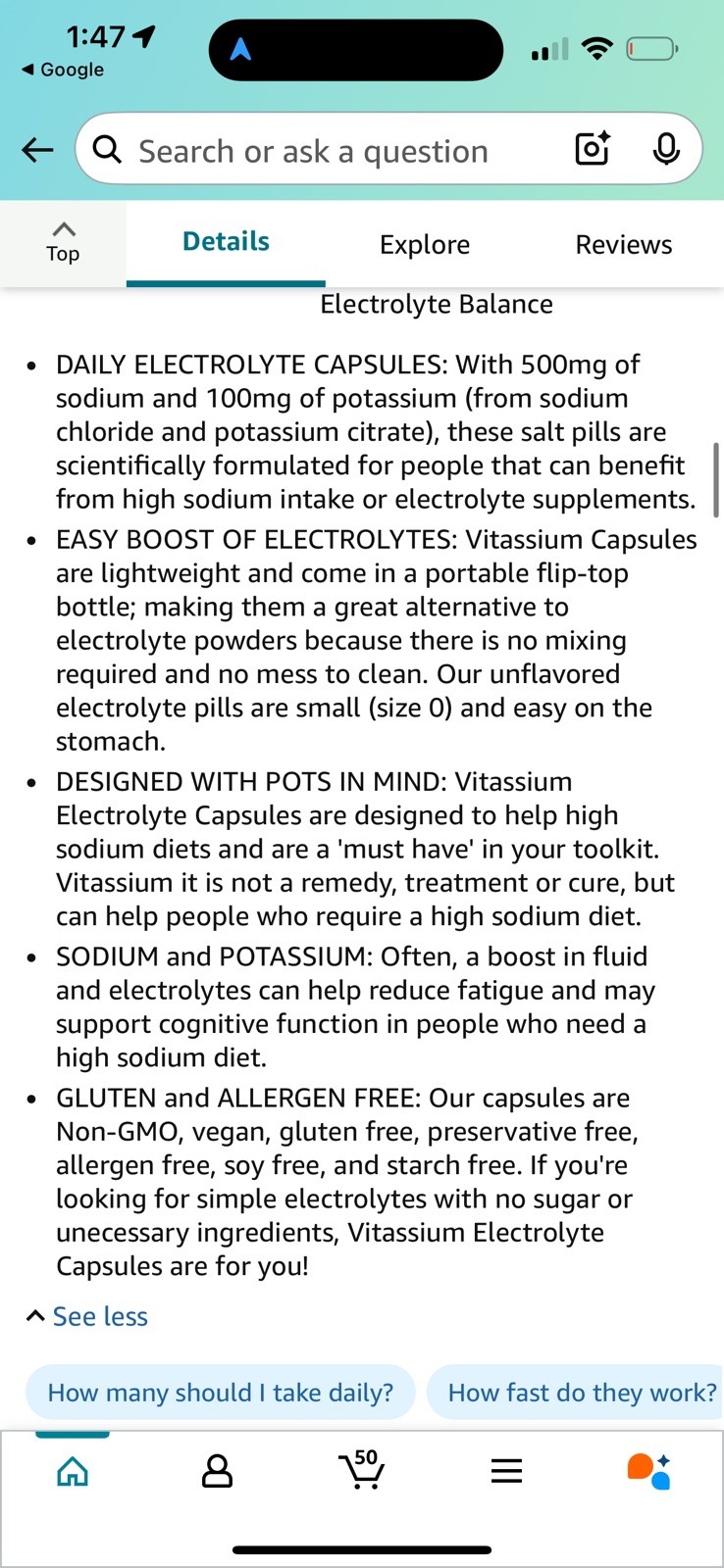 Vitassium Electrolyte Capsules, Electrolytes for Dietary Management 05/27