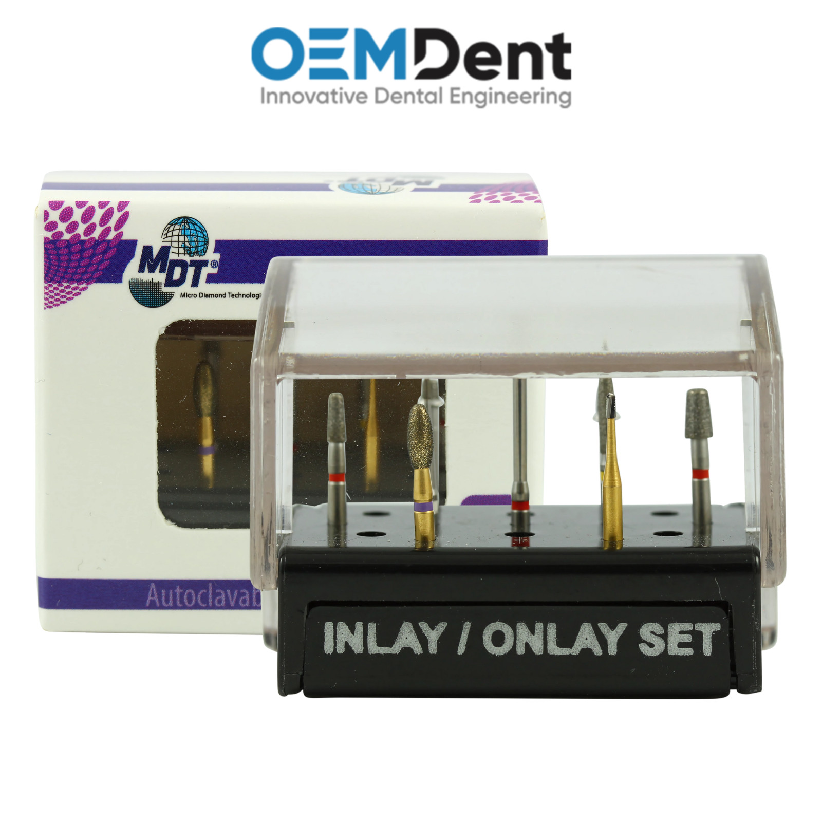 MDT Inlay, Onlay and Overlay Diamond Coated Bur Set 9pcs Dental Restoration