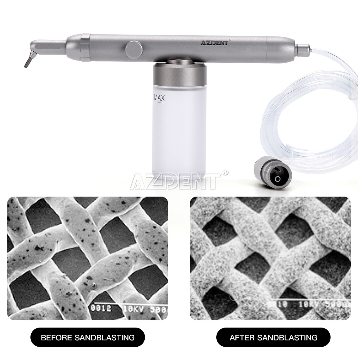 Dental Aluminum Oxide Micro Blaster Sandblasting Air Abrasion Polisher 2 Holes
