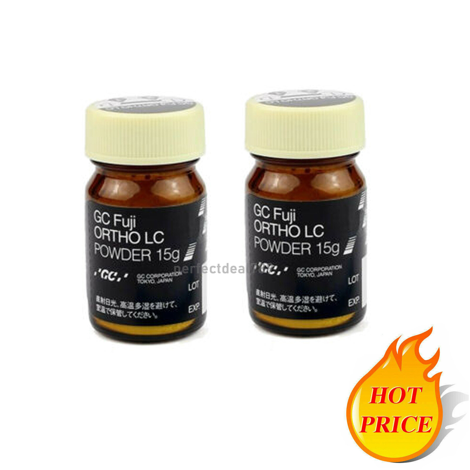 Gc Fuji Ortho LC Light-Cure Bonding Glass Ionomer Cement Powder 15g Liquid 8g
