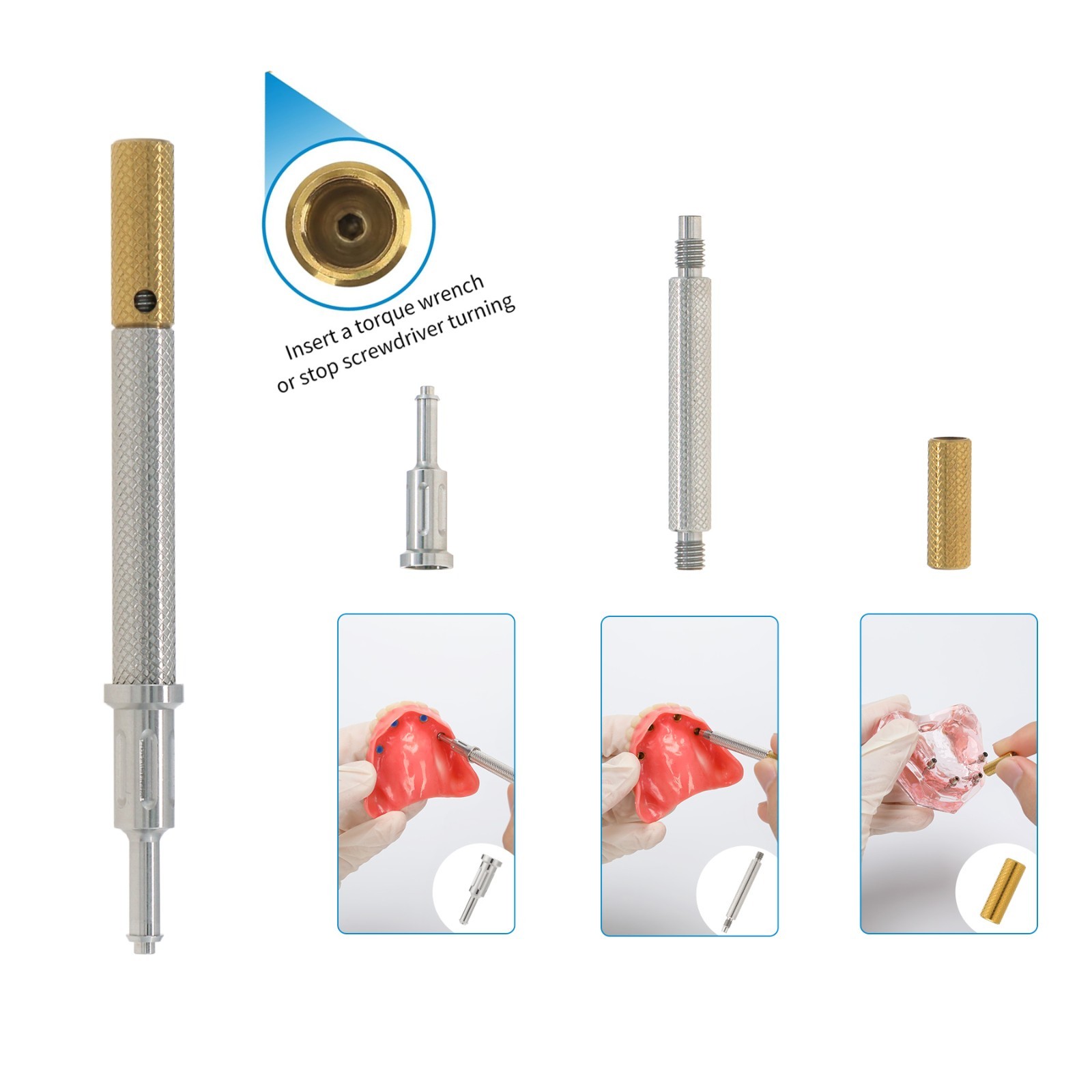 US Dental Zest Locator Retention Caps 0.8/1.2/2.4lbs & Core Tool Kit Overdenture