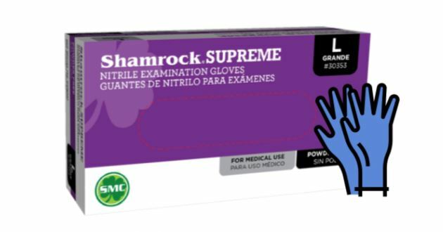 Shamrock Nitrile Examination Gloves, Powder Free, Disposable – 100pcs (Blue)