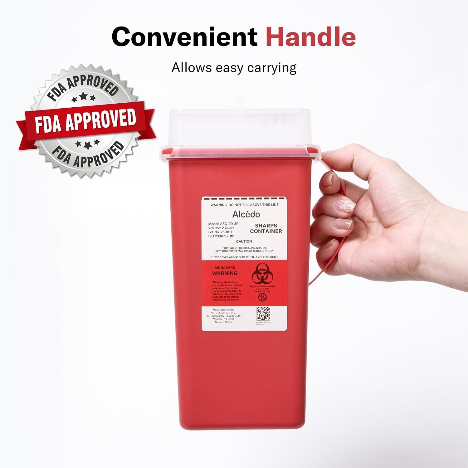 Lightweight 2 Quart Sharps Container – Ideal for Safe Medical Waste Disposal