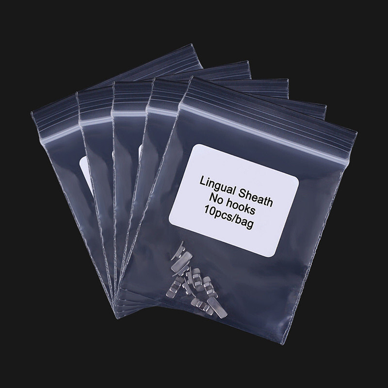 10 packs Dental Lingual Sheath No Hook Orthodontic Stainless Steel 10pcs/pack