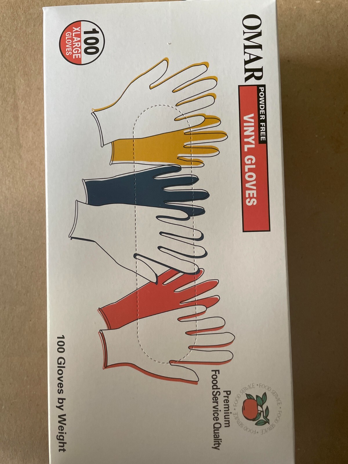 1 Case of 1000 Omar Powder Free Vinyl Gloves 10 Boxes-100 Each Box XLarge