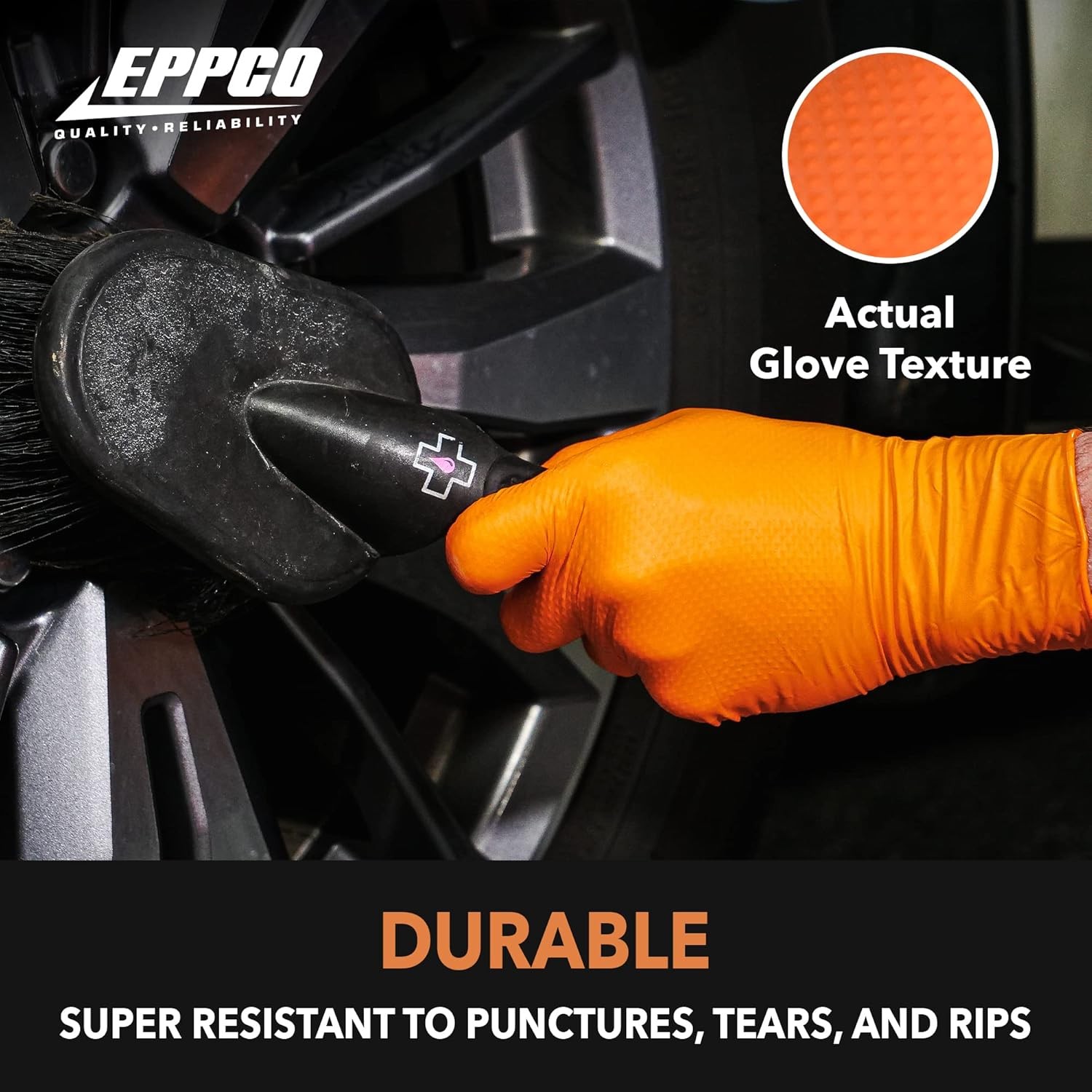 EPPCO 8mil Orange Nitrile Gloves 100 Count