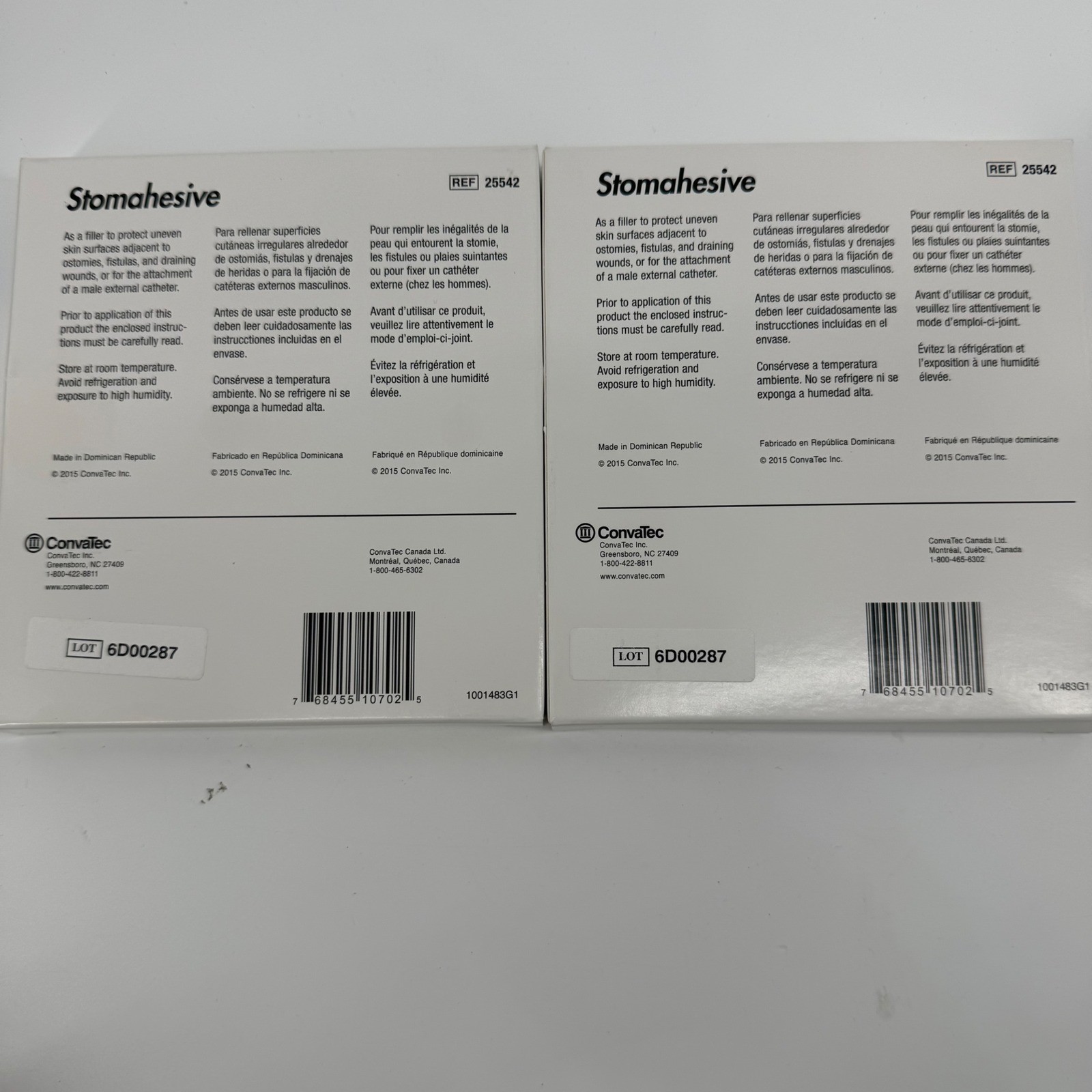 ConvaTec Stomahesive Strips 25542 Moldable Adhesive 120x15mm 2 Boxes 30 Total