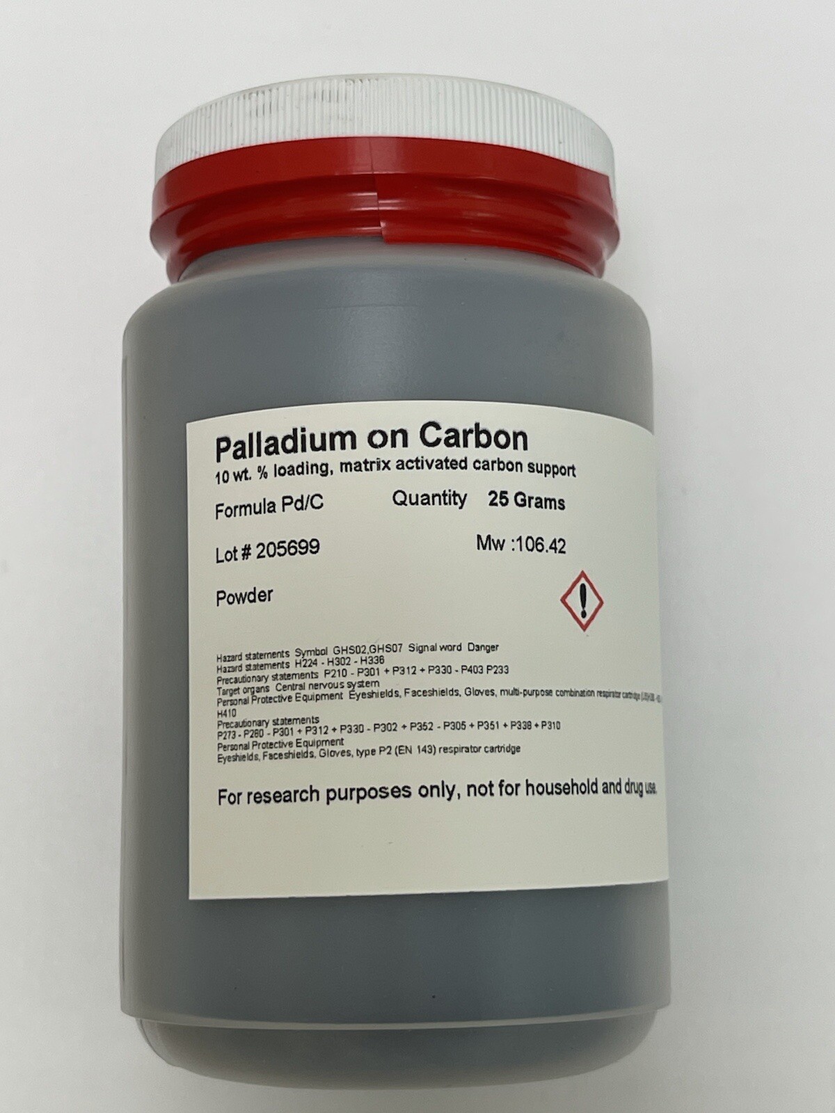 Palladium on Carbon Pd/C 10 % Powder, 25g