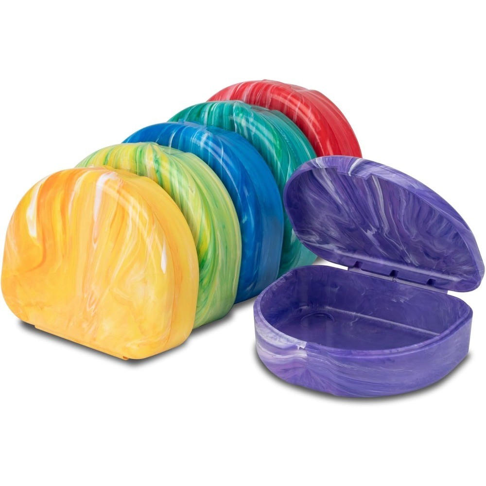 Marble Retainer Cases, Orthodontic Aligner Case, Mouth Guard Holder (3 Pack)