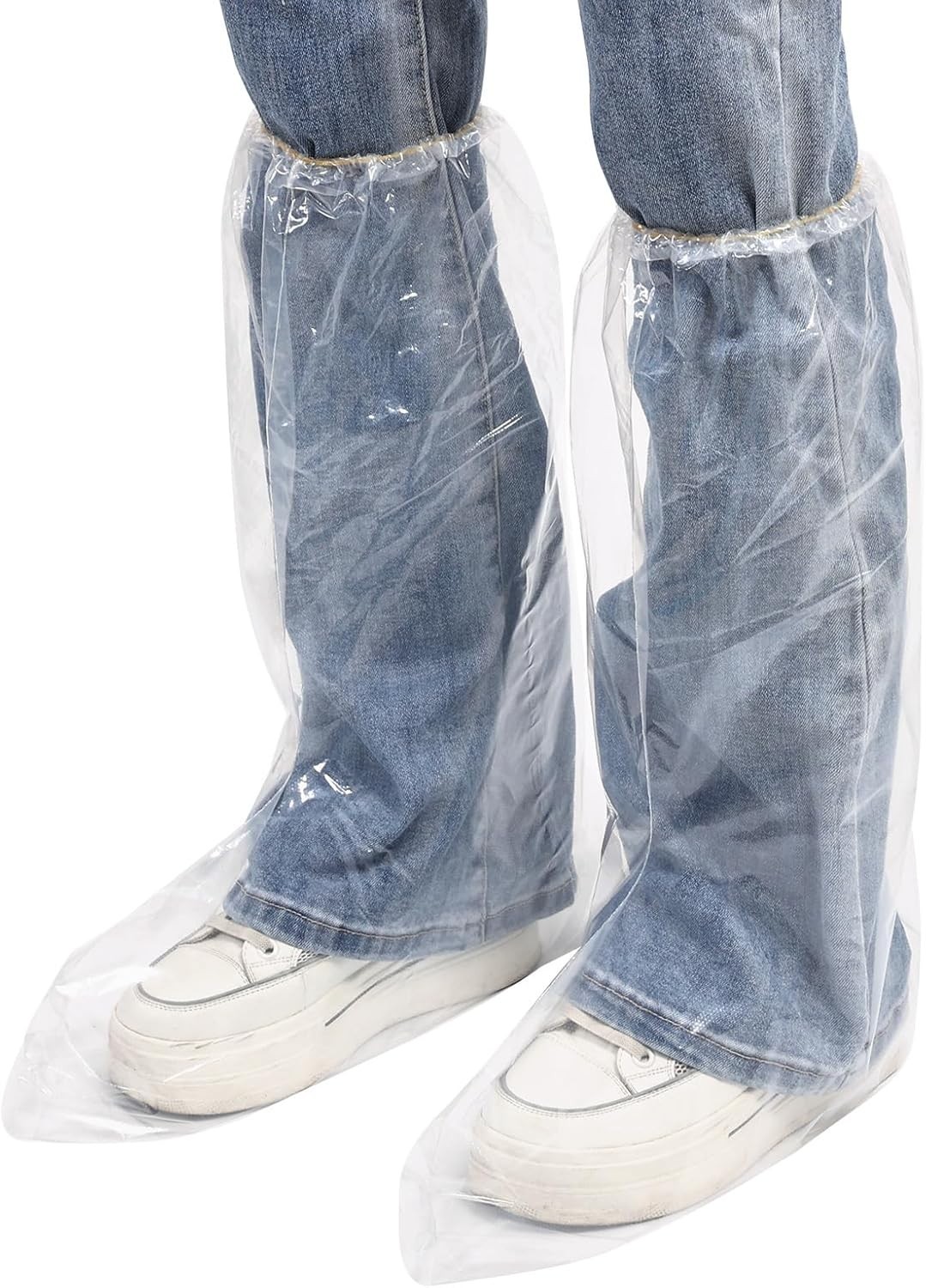 Disposable Plastic Boot and Shoe Covers 19 Inch Tall Extra Large Resistant Water