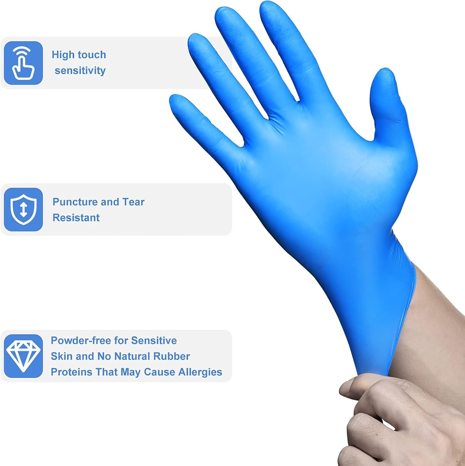 Durable 4 Mil Nitrile Disposable Gloves, 50 Count – Ideal for Food Handling