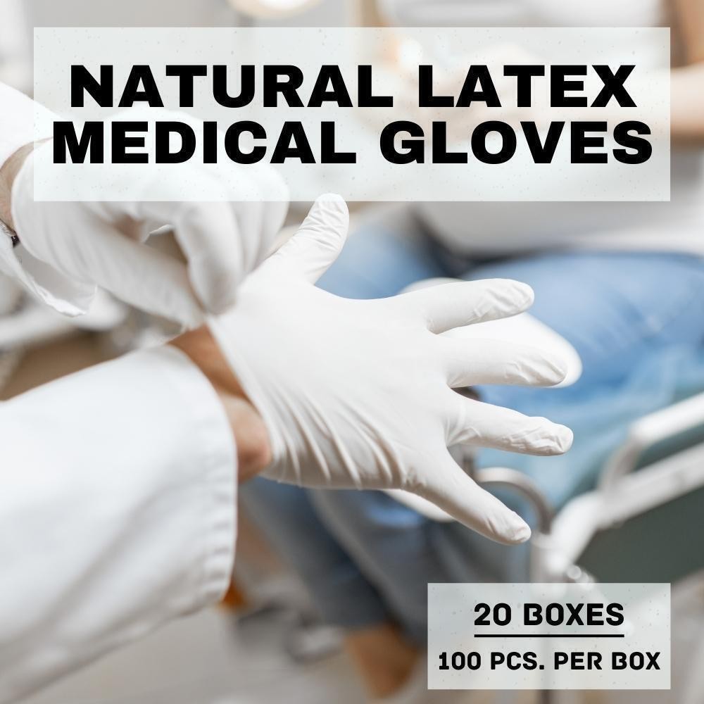 Powder Free Latex Disposable Exam Gloves Medium 4.5 Mil Natural Rubber 2000 Pcs
