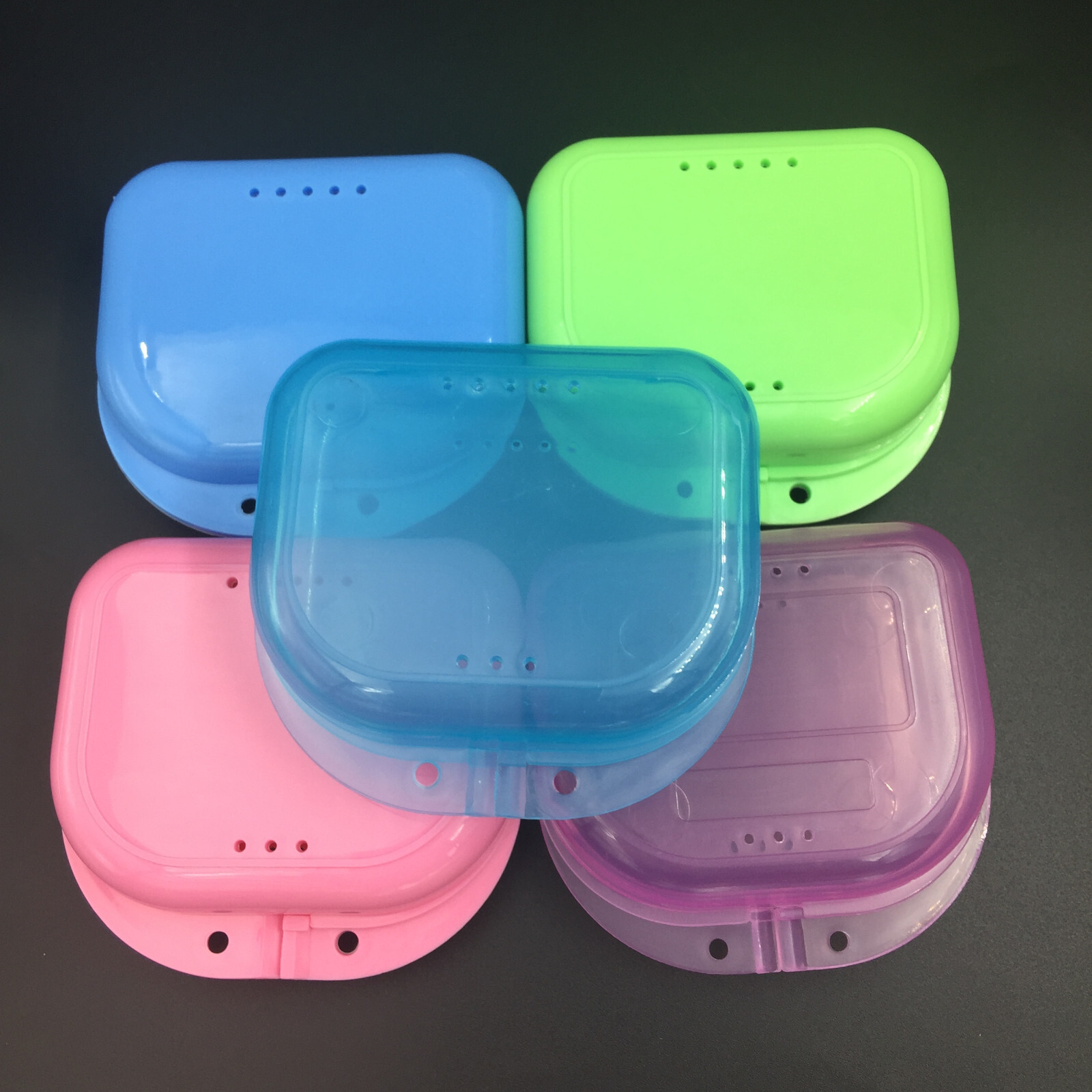 10pcs Dental Retainer Denture Storage Case Box Mouthguard Container Assorted