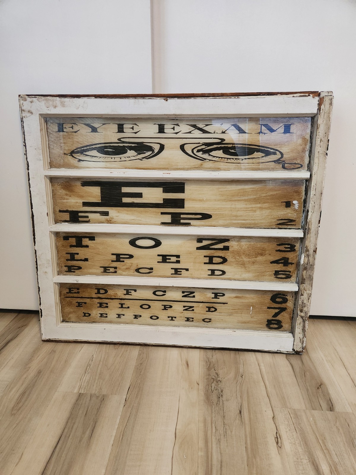 Eye Chart Vintage Repurposed/ Wall Art
