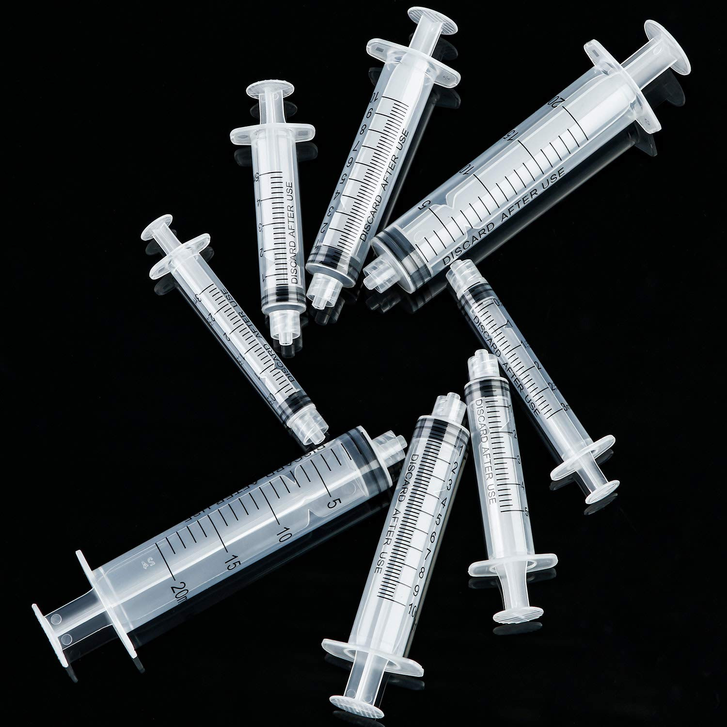 Tecunite 20 Pack Syringe without Needle, Plastic Curved Syringes for Epoxy Resin