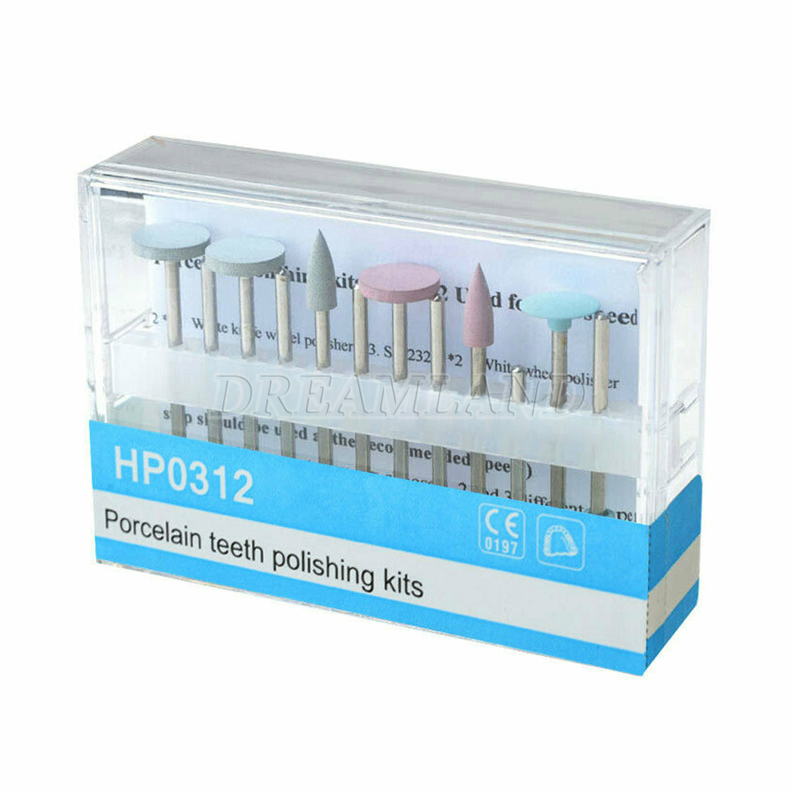 Dental Porcelain Teeth Polishing Kit HP 0312 for Low-speed Handpiece 12 Pcs