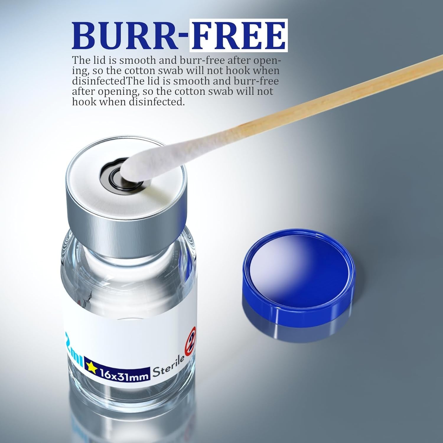 Sterile Single-Dose 2ml Glass Vials – Self Healing Injection Port (Pack of 10)