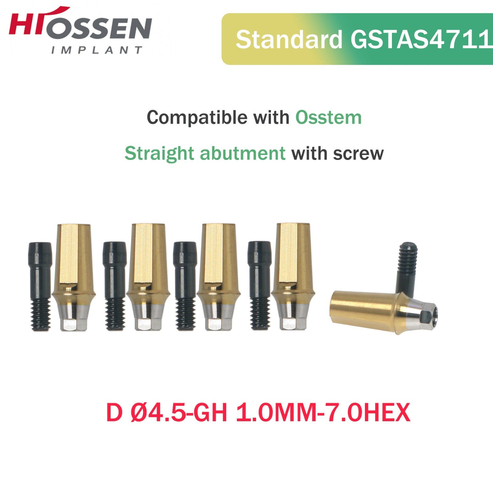 Hiossen Straight Transfer Abutment Components ET III SA Implant MINI/Regular Hex