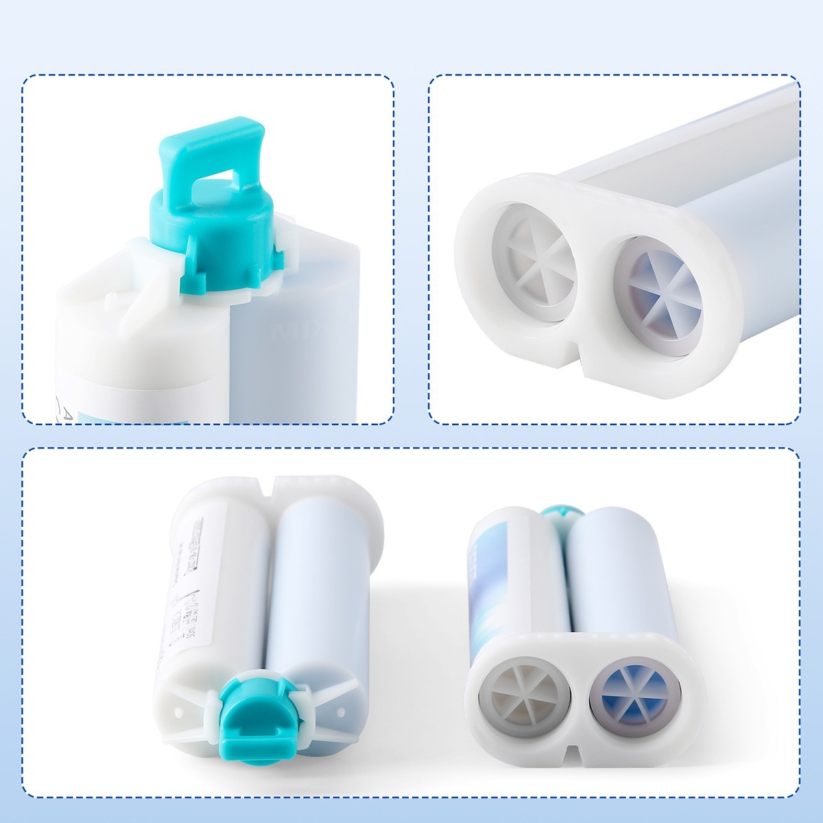 2x50ml Dental A-Silicone For Bite Registration Material Fast Set Cartridges
