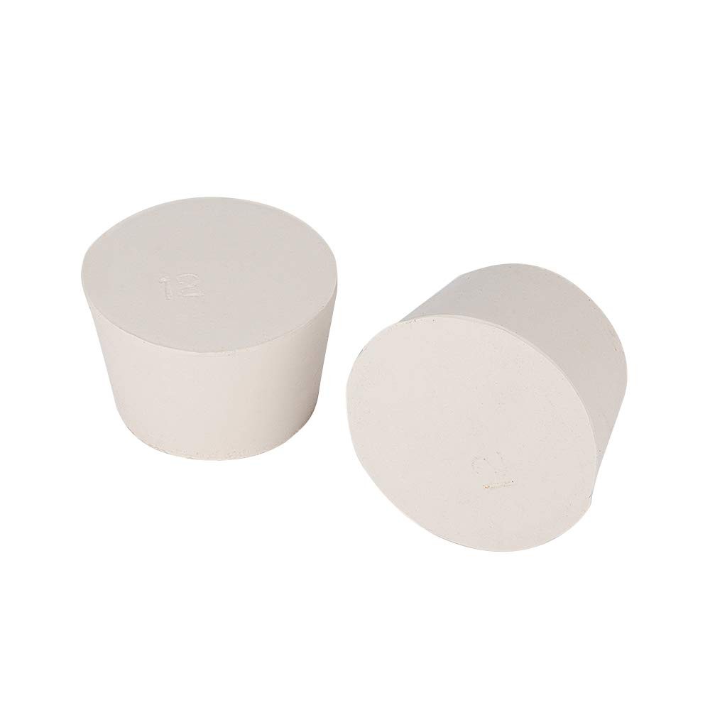 5 PCS Solid Rubber Stoppers 12 White Tapered Lab Seal 2.01×2.48×1.56 Inch