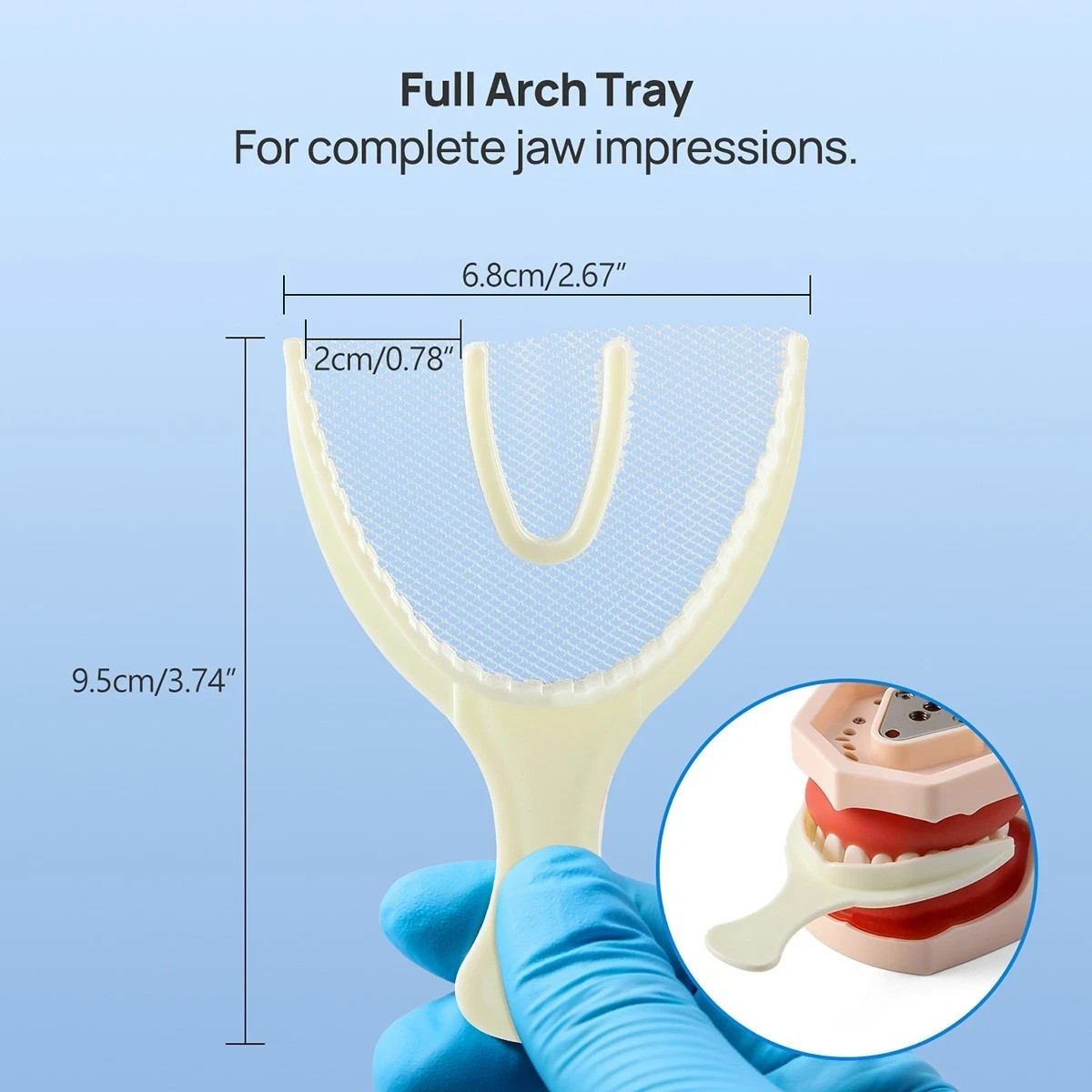 50 Pcs Dental Disposable Triple Impression Bite Registration Trays F/A/P/Q/S