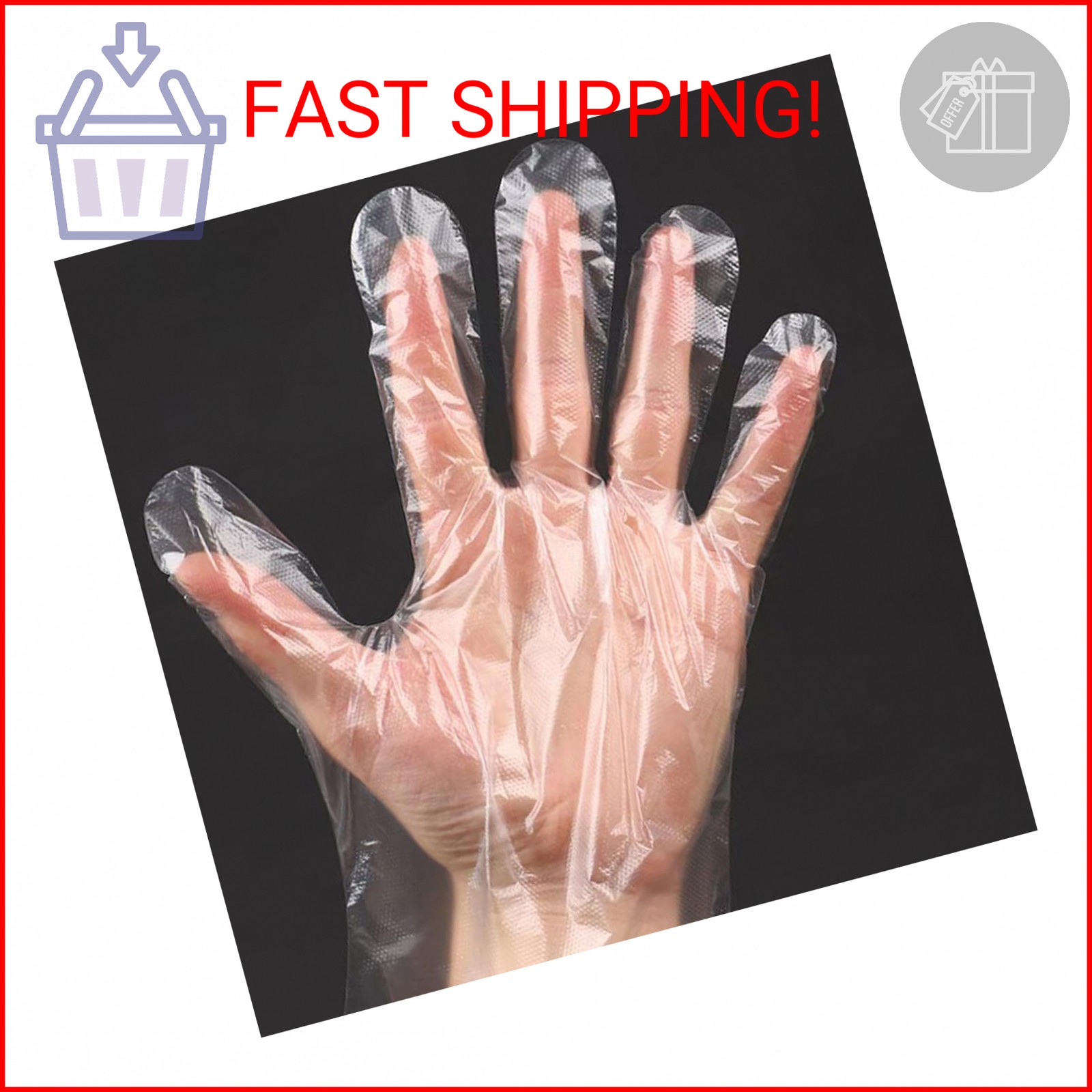 400 Count Disposable Poly Plastic Gloves for Cooking, Food Prep and Food Service