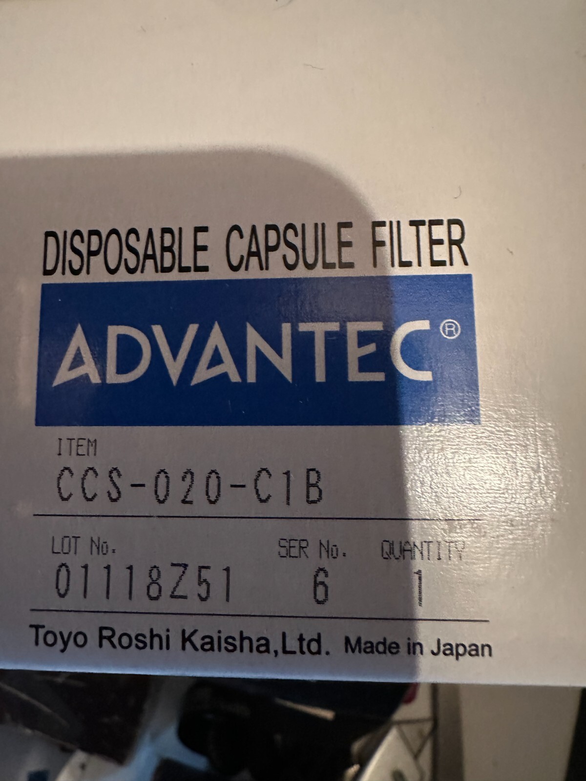 NEW!!! Advantec CCS-020-C1B Disposable Capsule Filters, PES; 0.20 µm