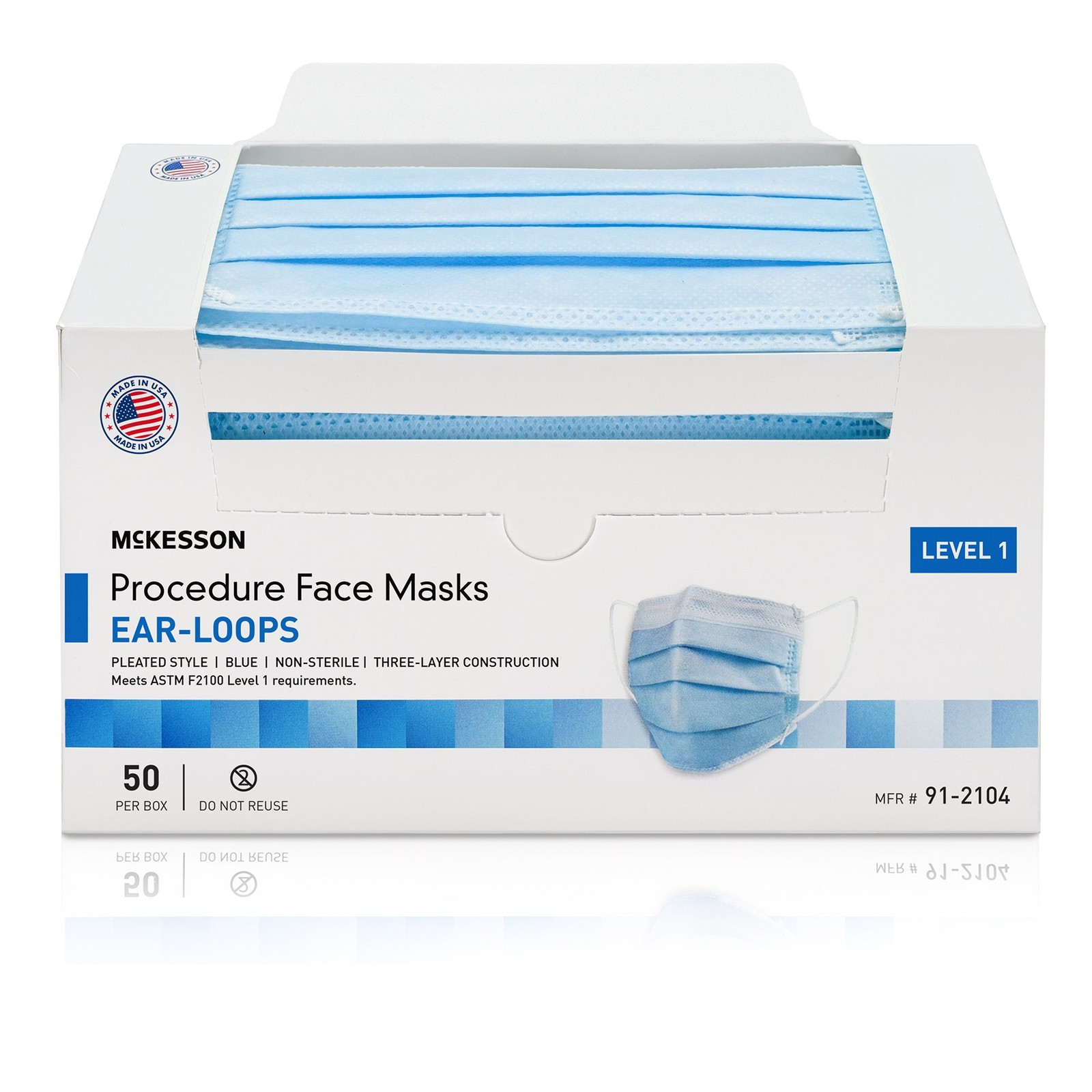 McKesson Procedure Masks, ASTM Level 1-Box of 50