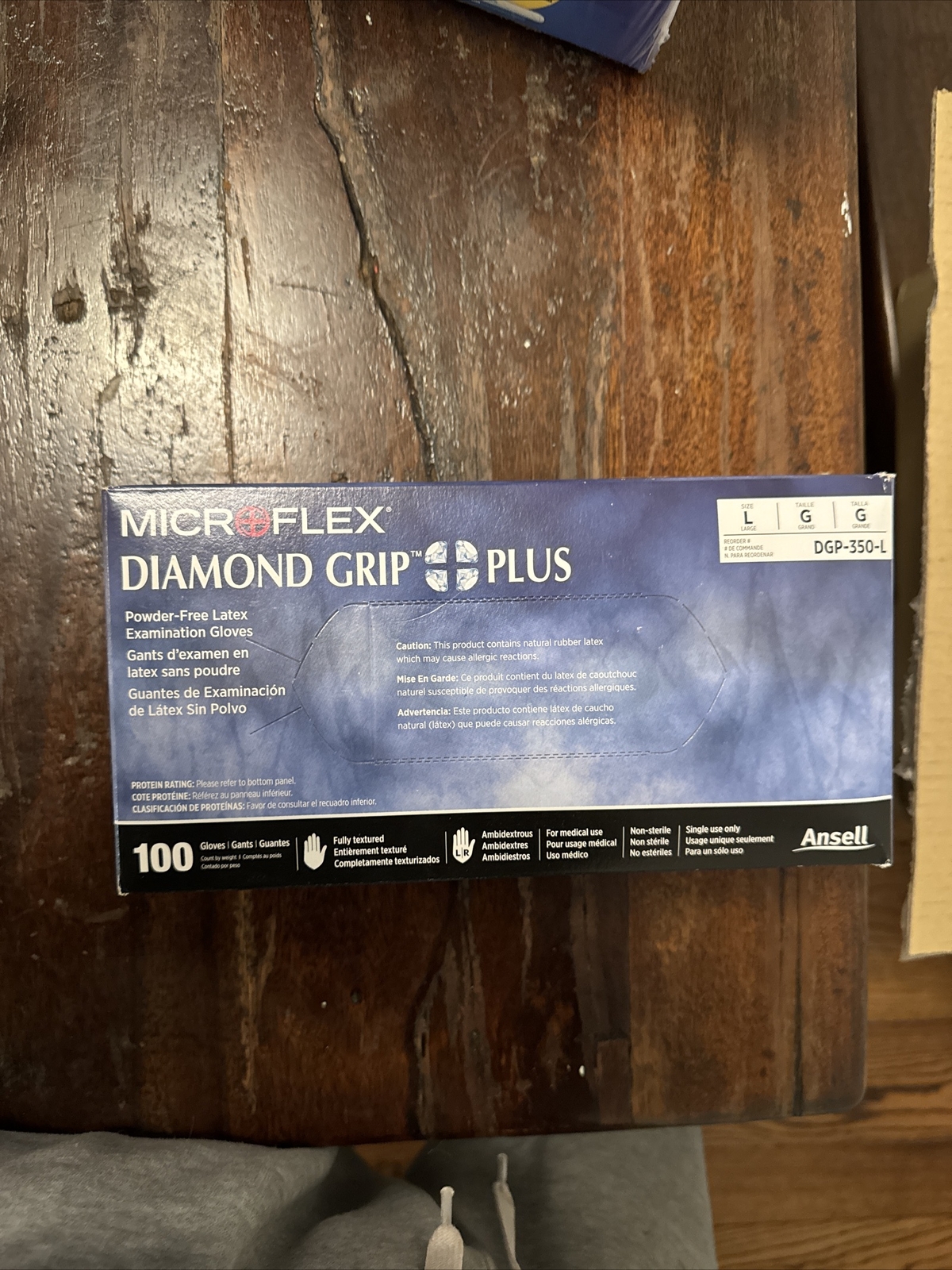 8 X100 Microflex DIAMOND GRIP DGP-350-L PACK L POWDER-FREE LATEX GLOVES
