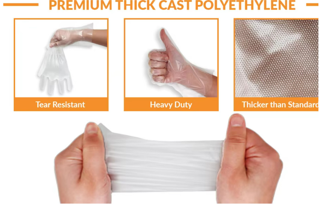 Disposable TPE Food Safe Grade Gloves Transparent Plastic Glove
