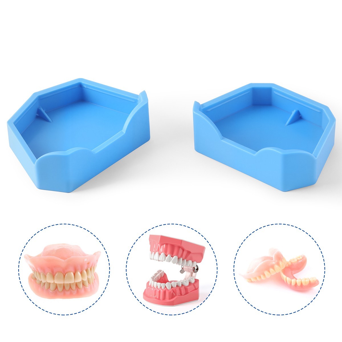 6pcs AZDENT Dental Lab Model Base Former Molds for Stone Tray Loading S, M, L