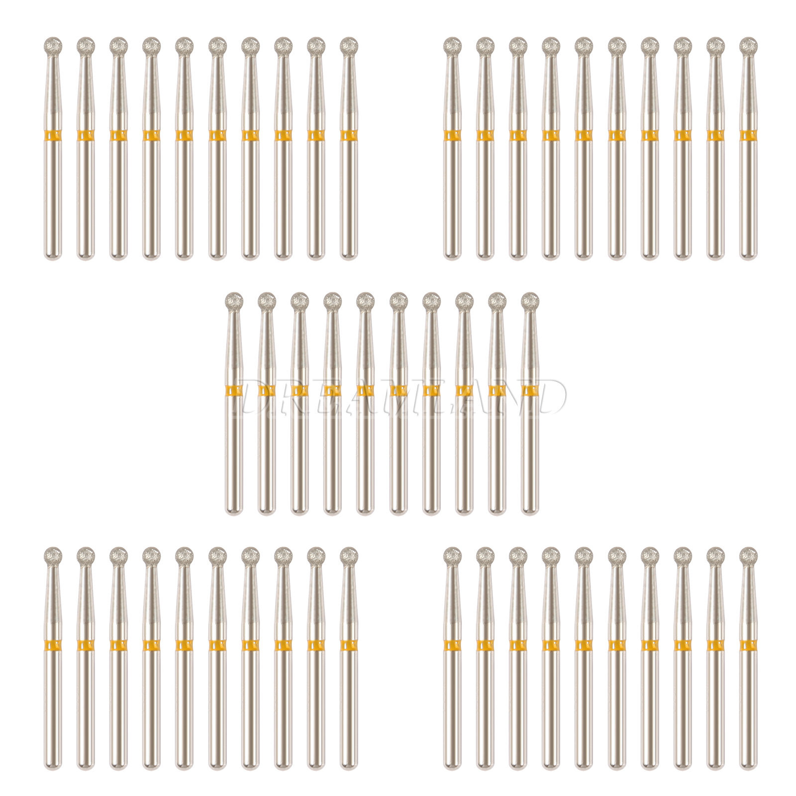 100 PCS BR-40EF 801-016 Ball Round Type Extra Very Fine Grit Dental Diamond Burs