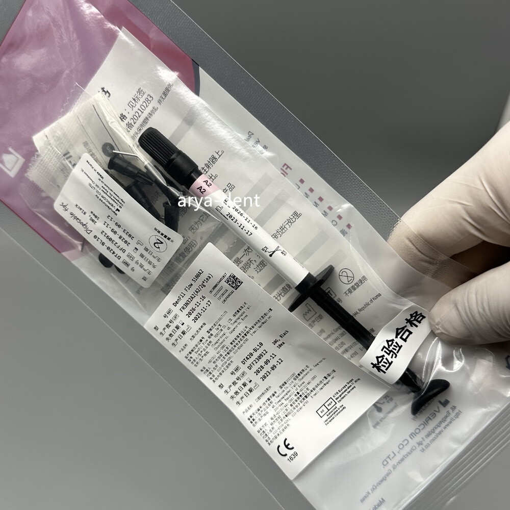 DenFil Flow Light-cured Flowable Composite Resin Syringe w TipsA1/A2/A3/A3.5/B1