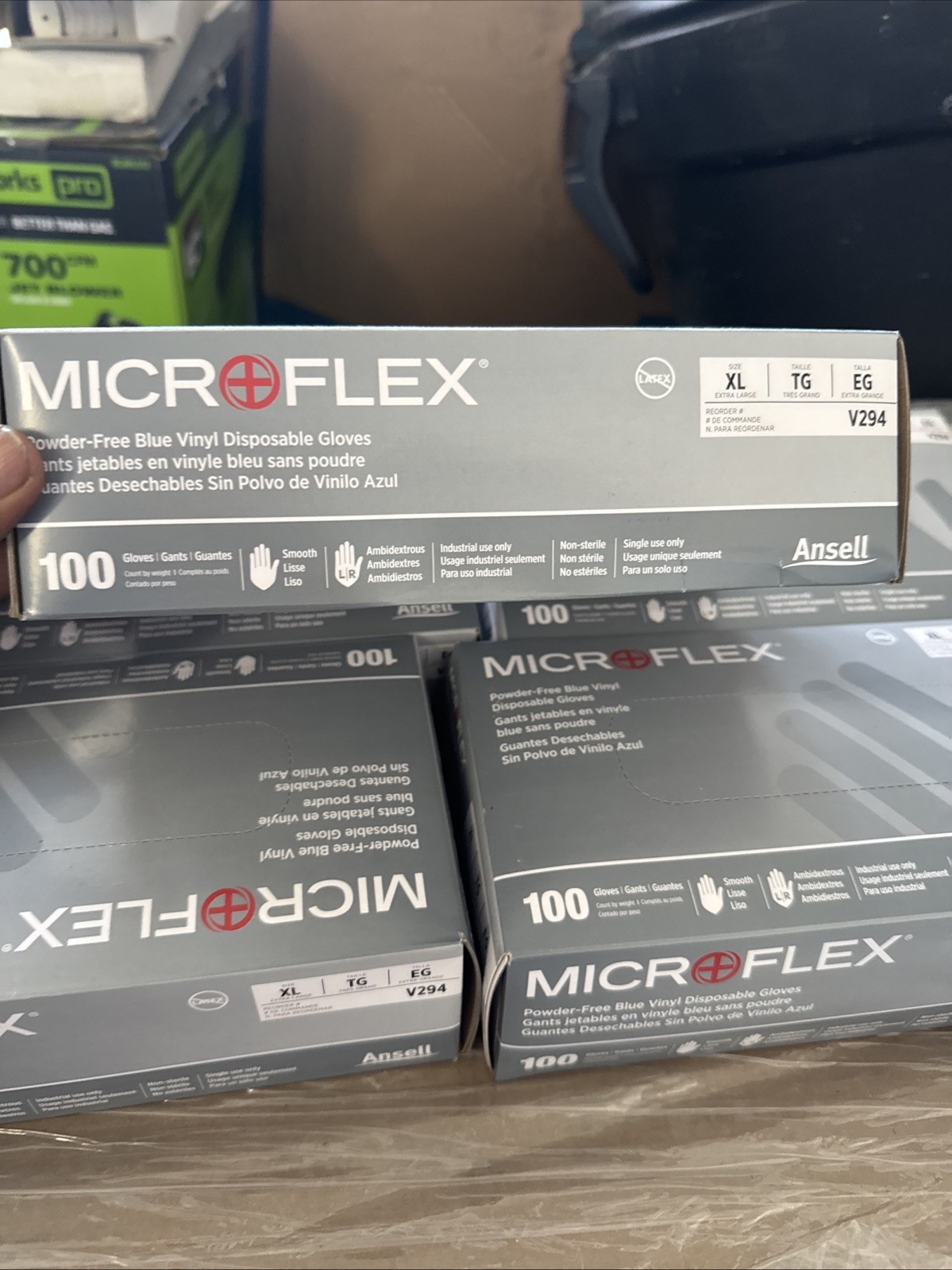 MICROFLEX XL POWDER FREE LATEX FREE VINYL DISPOSABLE GLOVES V294 100 Count 5 LOT