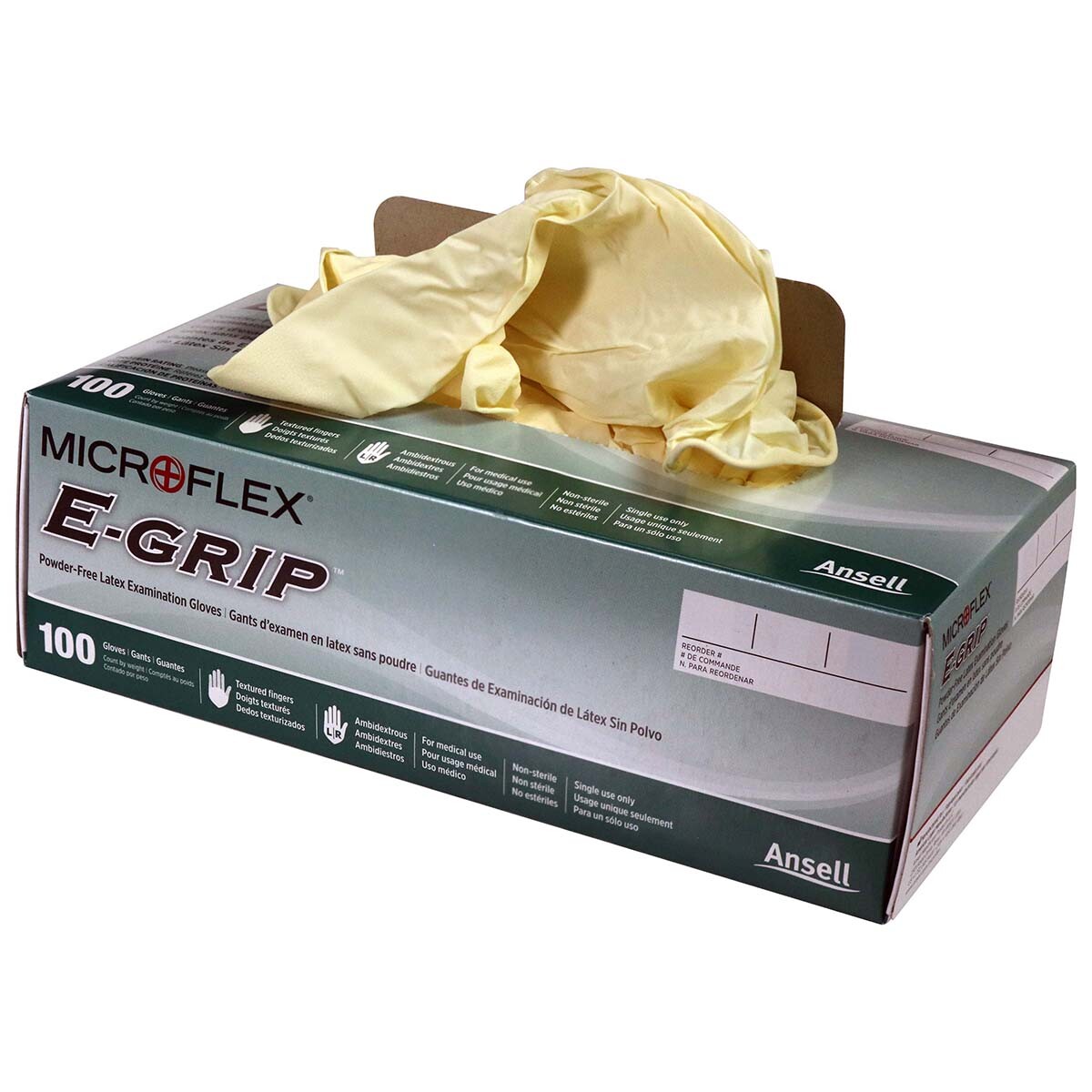 Microflex L970 E-Grip L97 Natural Latex Gloves, X-Small