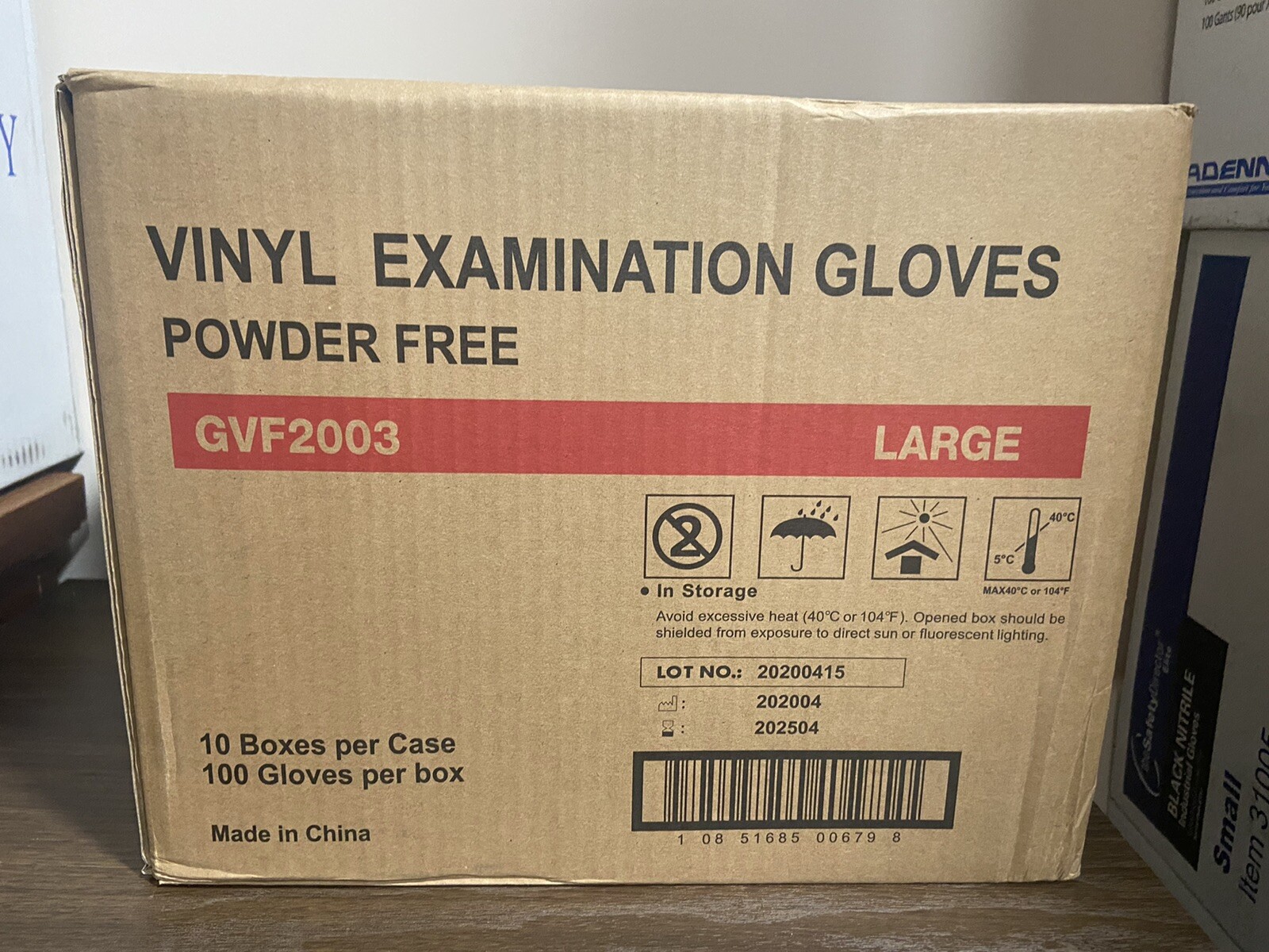 1 Case Of Vinyl Examination Powder Free Large Gloves GVF2003 10 Boxes Of 100
