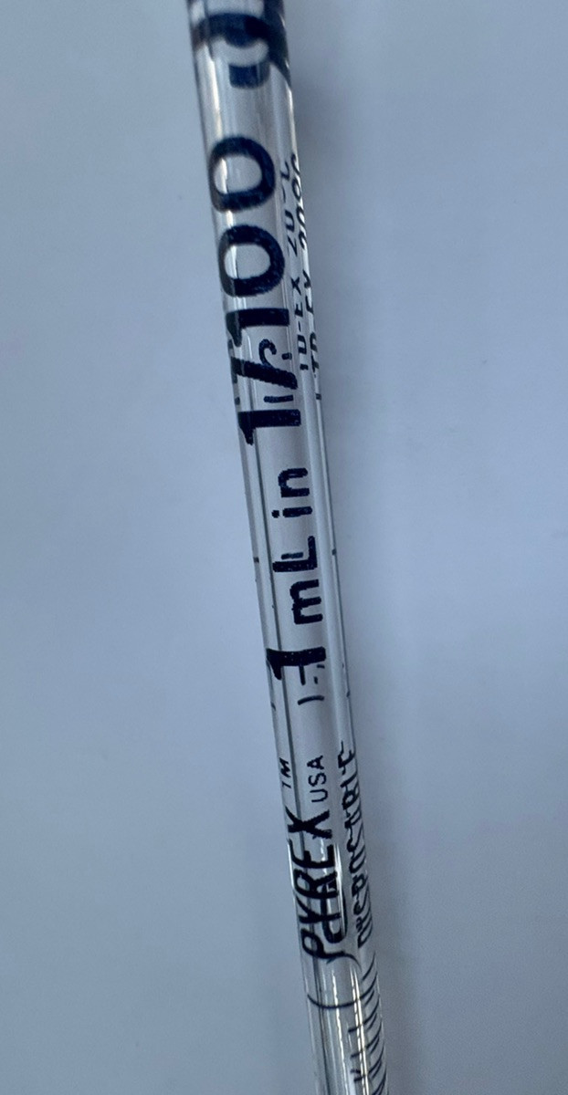 139 Pipets Pyrex Kimble Interlab 1mL 1/100 Disposable Serological Pipette