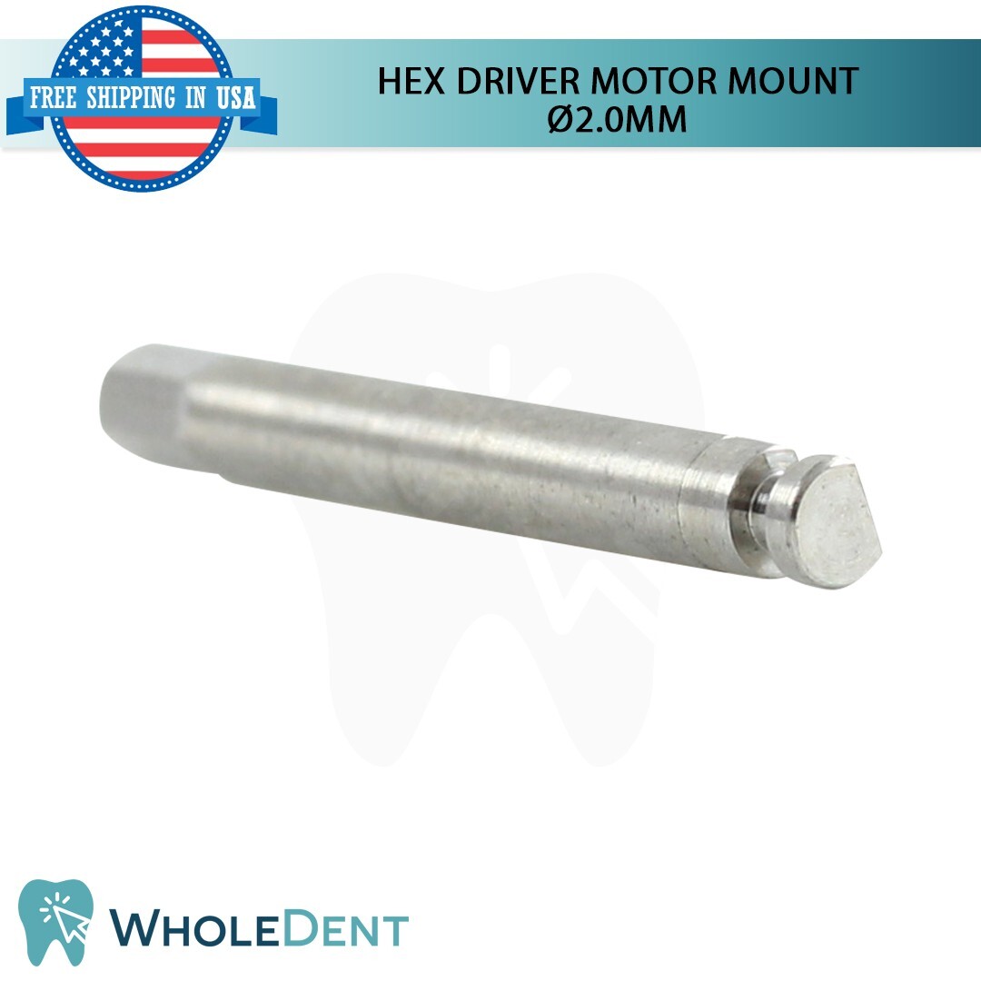 2x Motor Mount Hex Driver 2.0mm Slim For Low Speed Turbine Dental Instrument