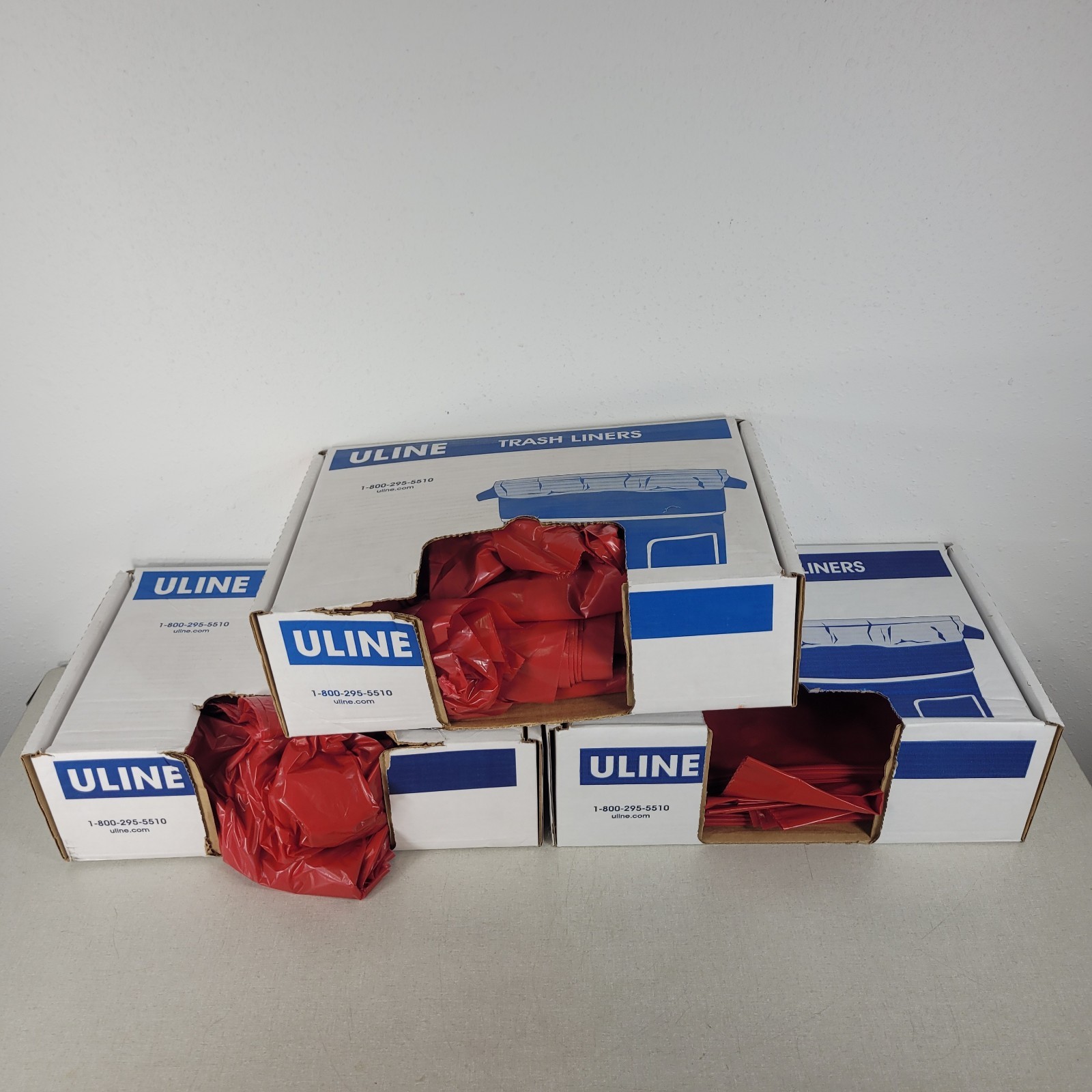 *Lot of Approximately 200* Uline S-12986R Red Biohazard Liners 40×46″ 40-45GAL