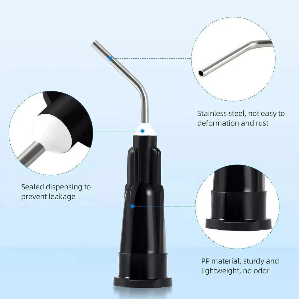 Dental Pre Bent Needle Tips Irrigation Composite Resin Acid Syring For Flow Etc