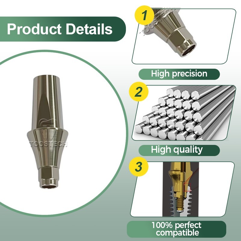 Titanium straight abutment Ti cemented standard abutment compatible with ICX