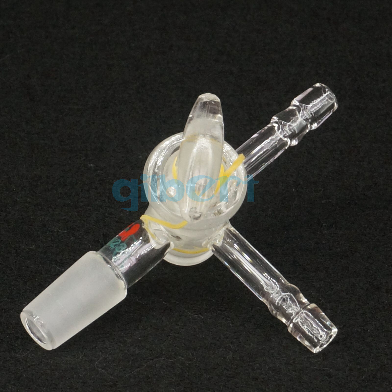 14/23 Joint Borosilicate Glass Tee Type 3-Ways 8mm Barbed Adapter Stopcock Lab