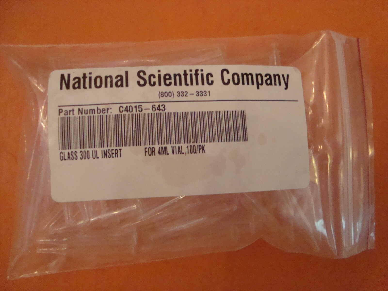 Lot of 600 GLASS VIAL INSERTS 300ul Thermo (National) Scientific C4015-643 NOS