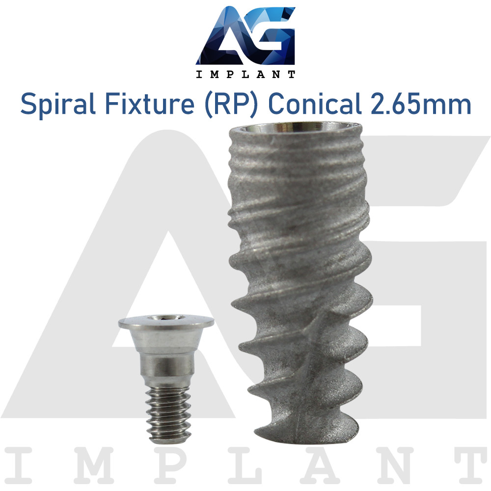 5 Spiral Fixture Regular Platform (RP) Conical Connection Hex 2.65mm Dental SLA