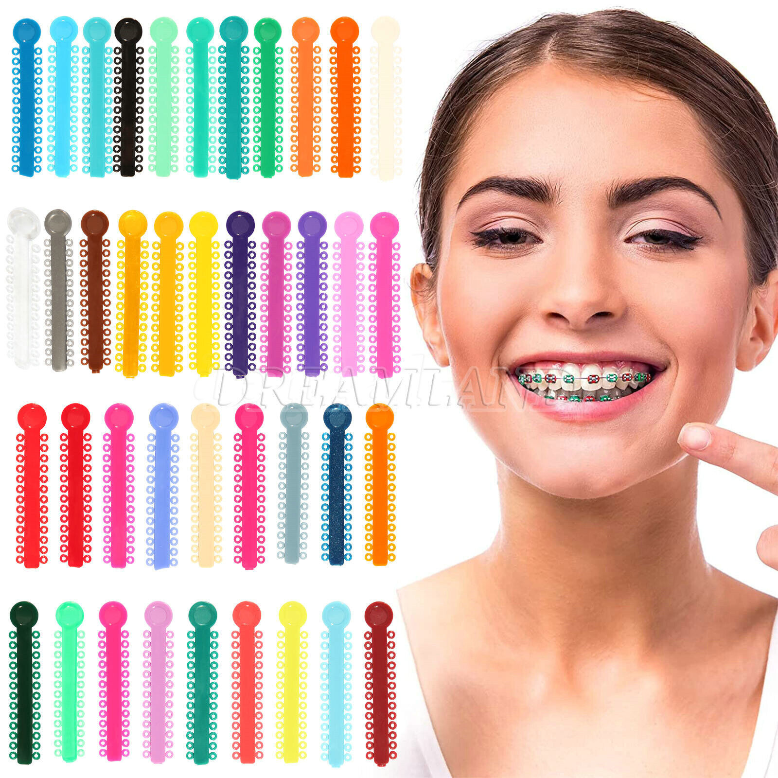 1 Pack Dental Orthodontics Elastic 1040 Pcs Ligature Ties For Choose 44 Colors