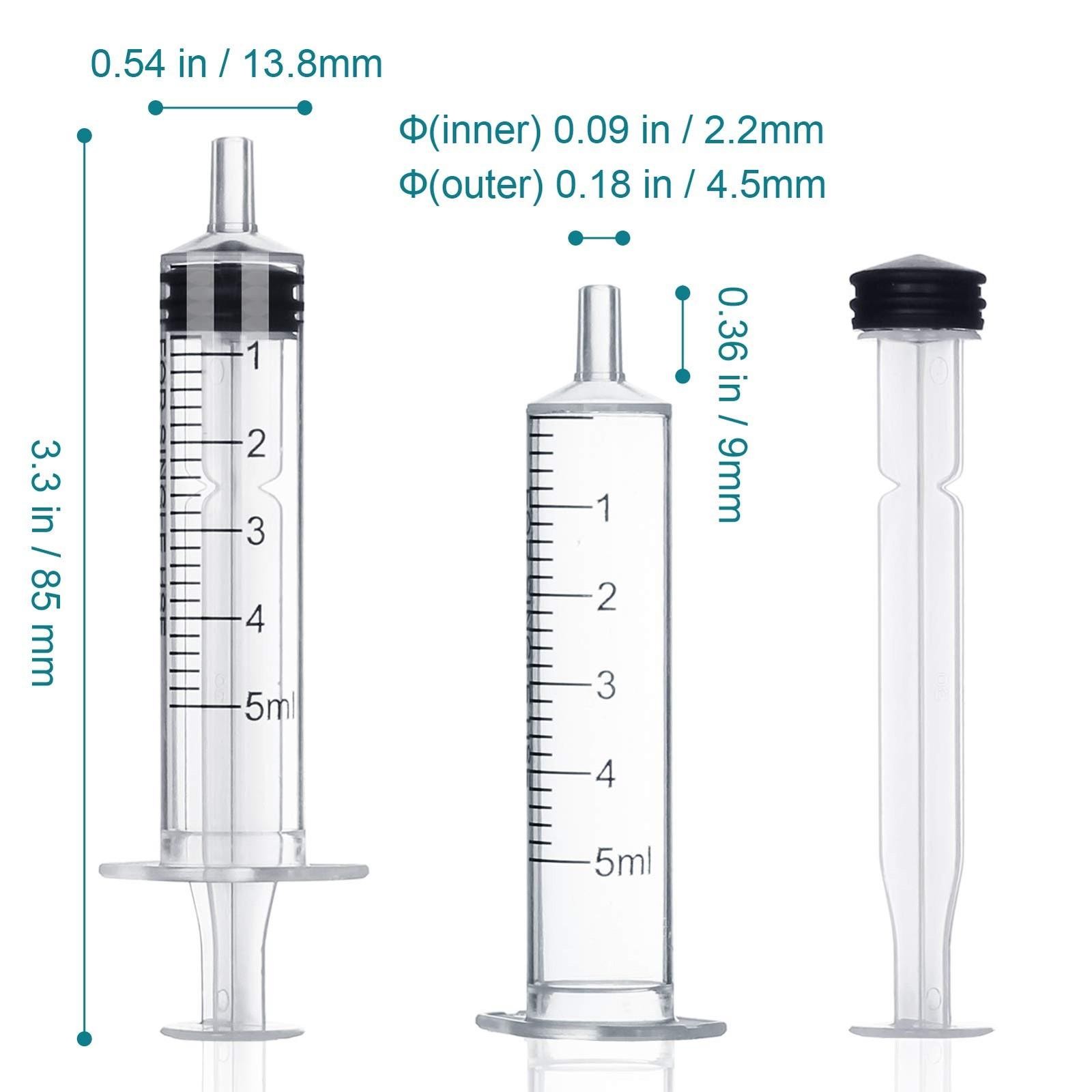 5ml Plastic Syringe Without Needle for Liquid – Measuring 5ml, Transparent