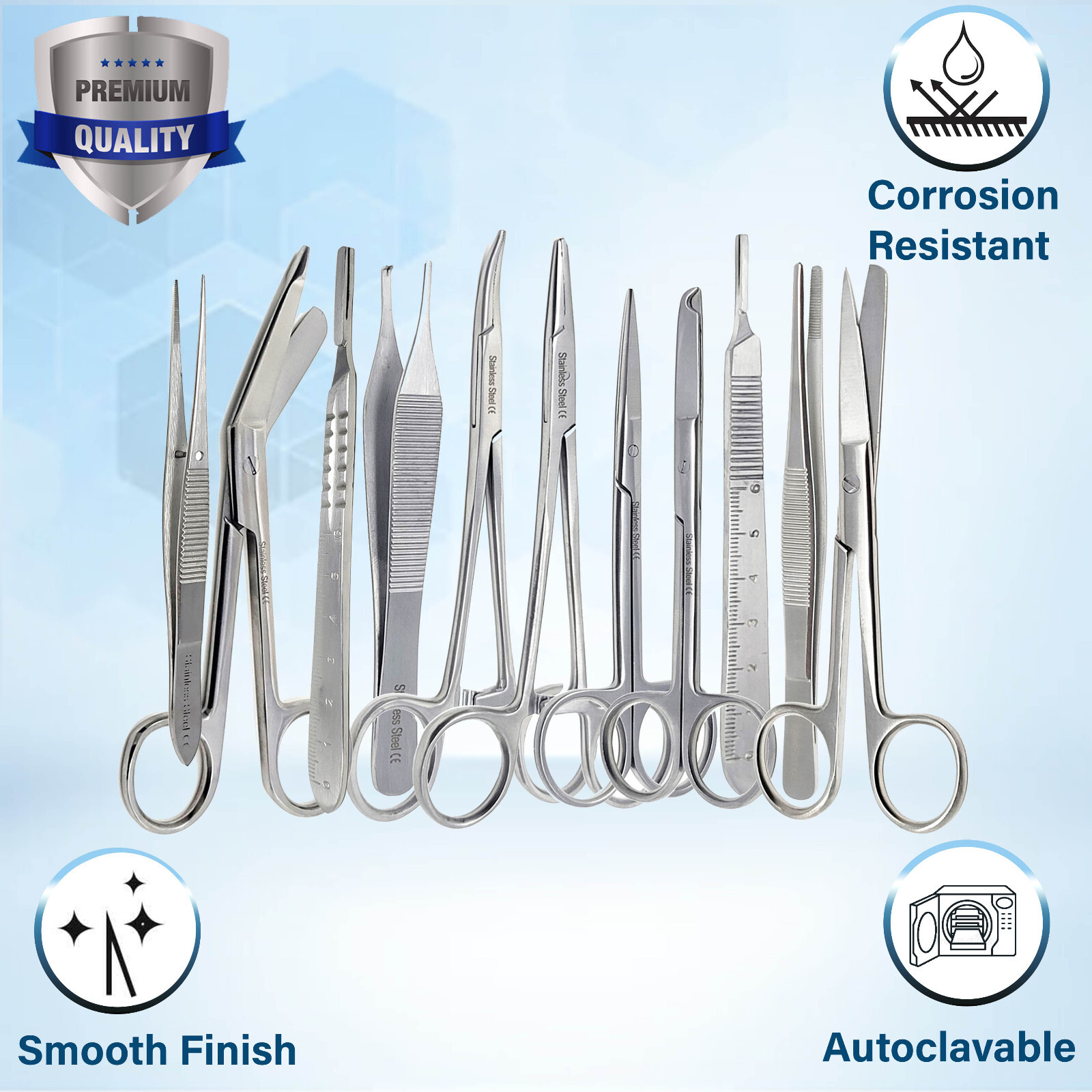 41x Suture Laceration Kit Surgical Dental Veterinary Instruments Forcep Scissors