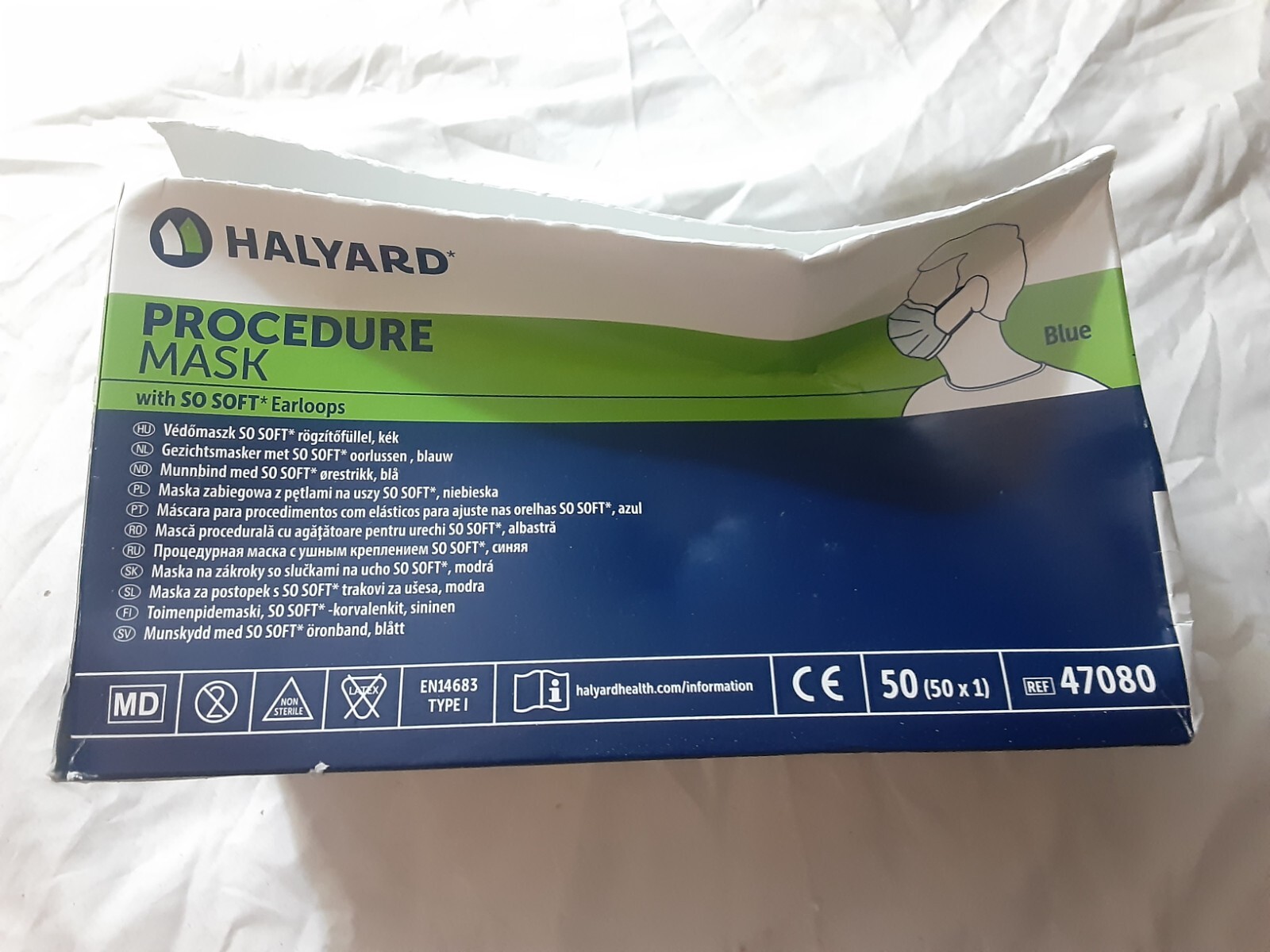 Halyard Procedure Face Masks With So Soft Earloops – Box of 50 OPENED