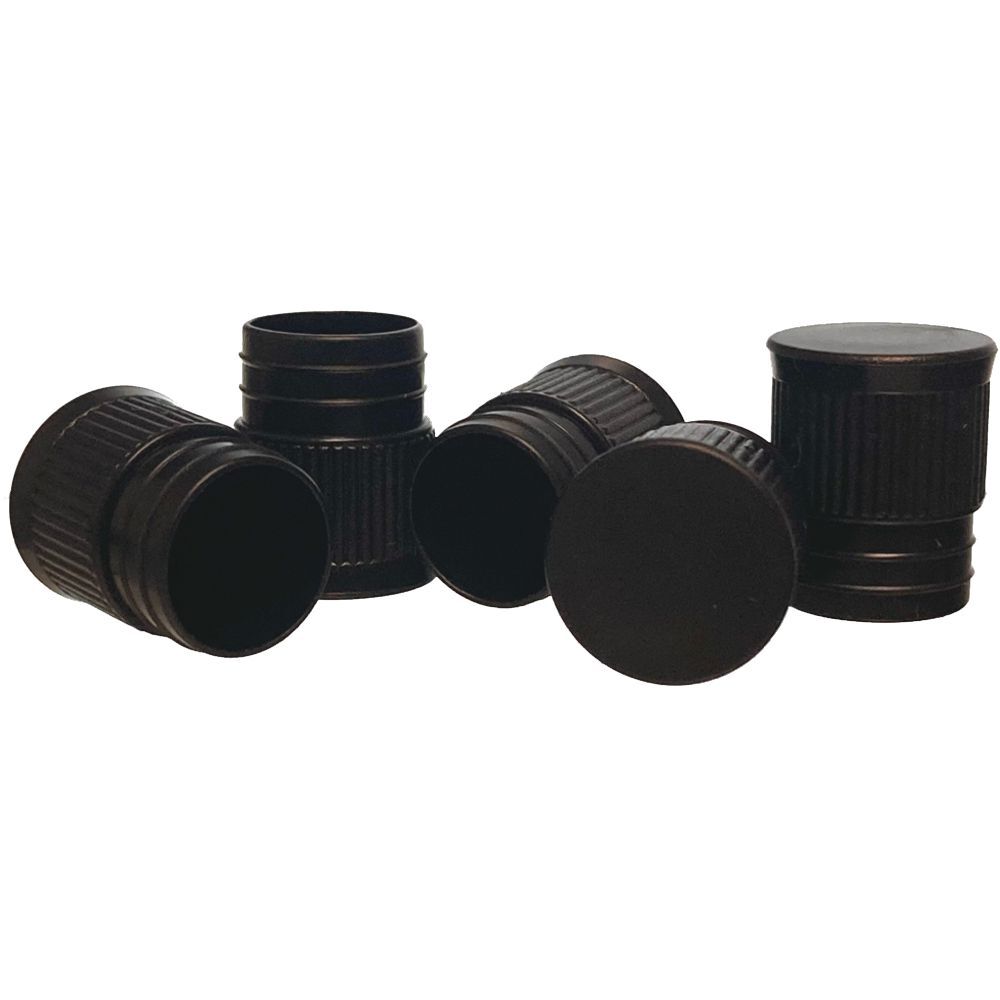 16mm Hollow Bottom Caps – Black (Case 10000)